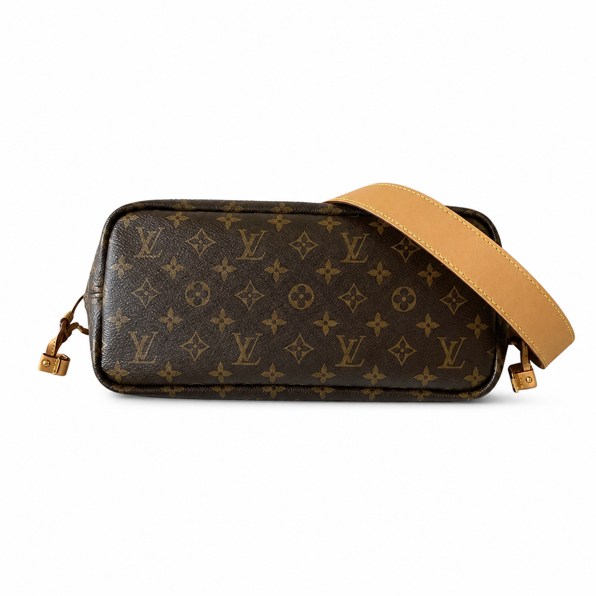 Louis Vuitton Neverfull MM Monogram Canvas Tote Bag with Vachetta Leather & Gold Hardware