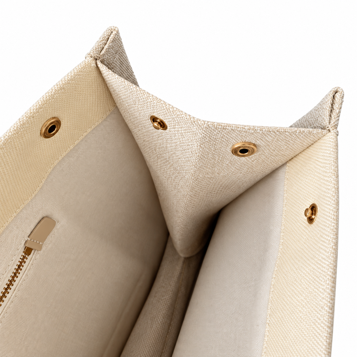 Saint Laurent Rive Gauche Tote – Natural Linen Beige