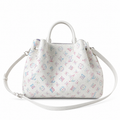 Louis Vuitton Bellissima MM white Mahina perforated leather tote with multicolor pastel Monogram pattern and silver hardware