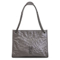YSL Niki Shopping Bag – Grey Quilted Leather