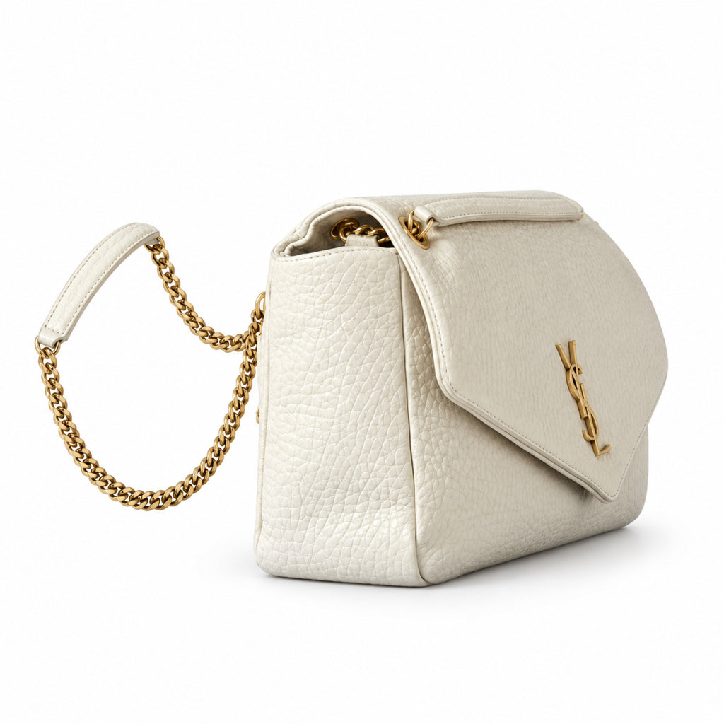 Saint Laurent YSL Calypso Chain Bag – Cream Grained Leather