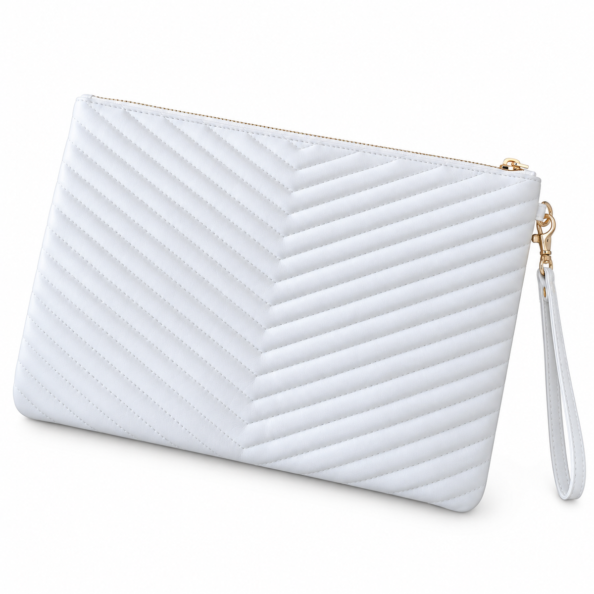 Saint Laurent YSL Cassandre Clutch – White Gold