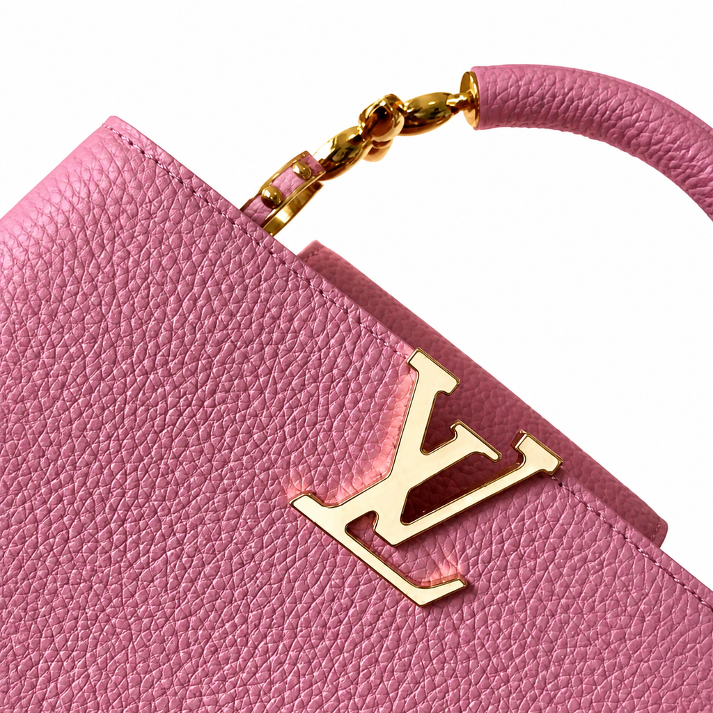 Louis Vuitton Capucines Mini Pink Taurillon Leather Bag Gold Chain Handle