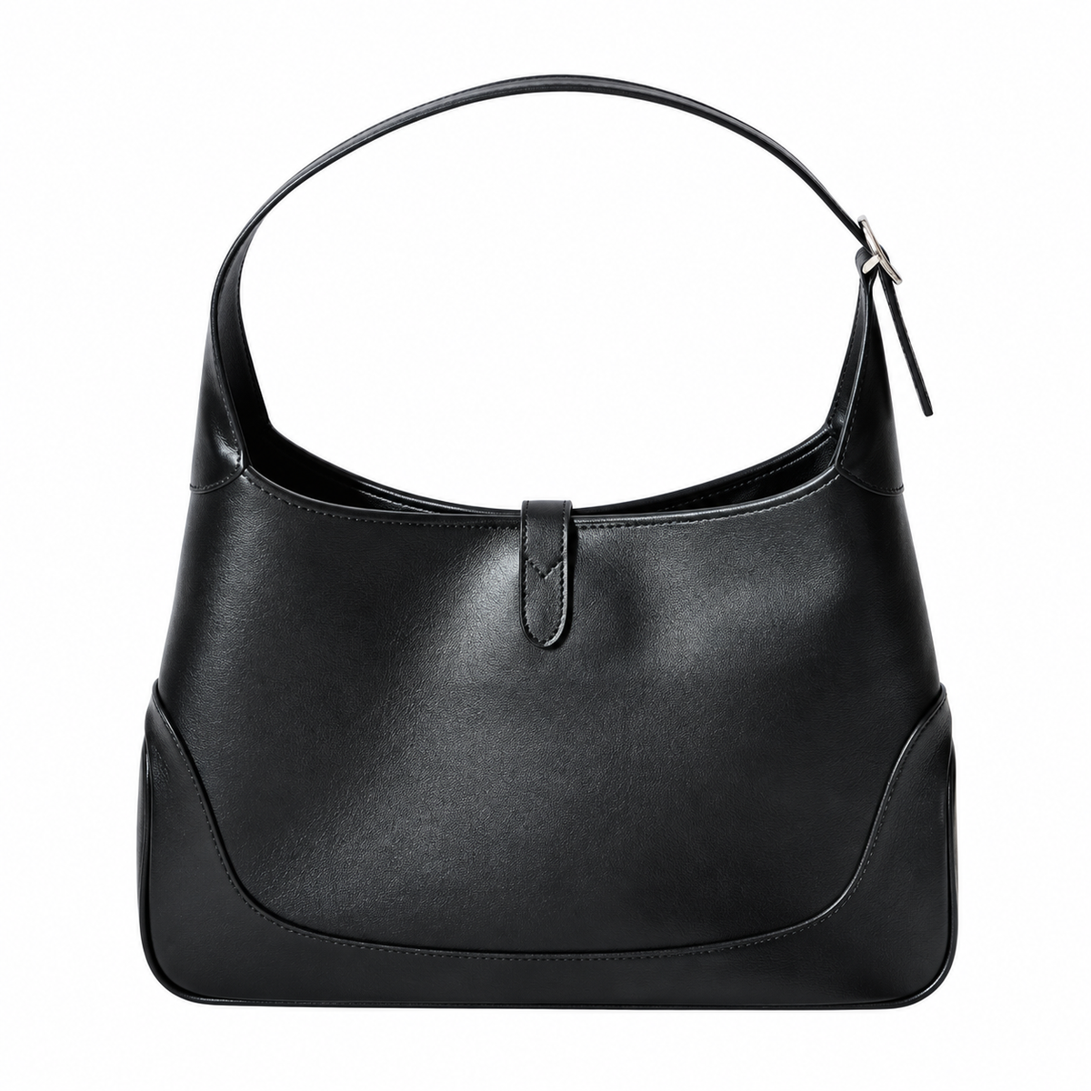 Gucci Jackie 1961 Large Hobo in Black Polished Leather with Silver Hardware