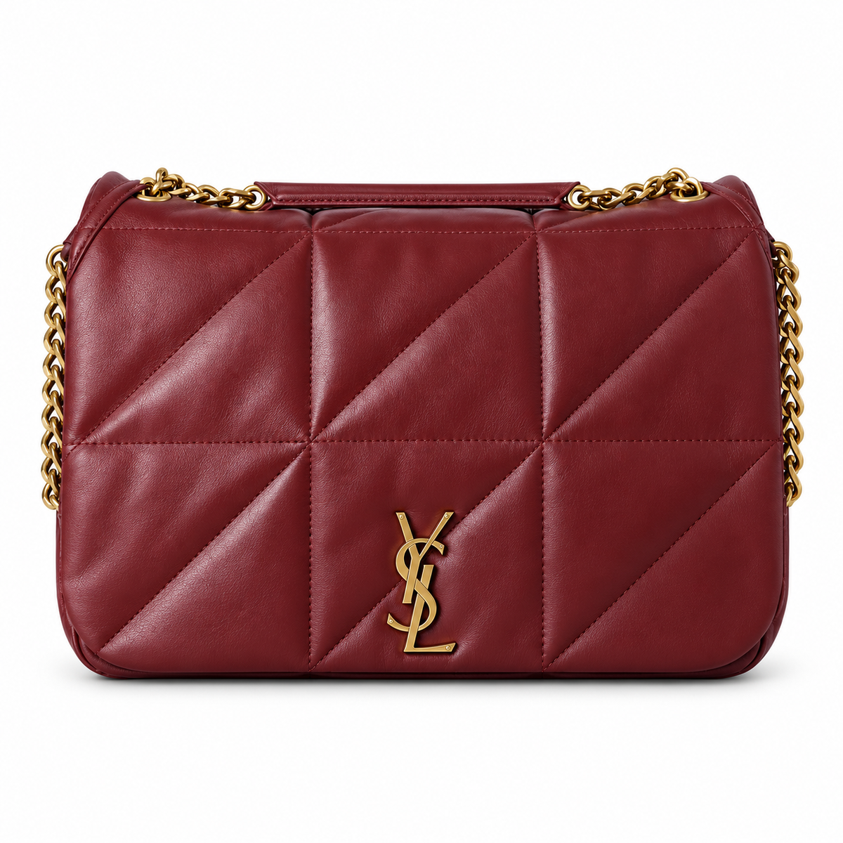 YSL Jamie Quilted Leather Flap Shoulder Bag Burgundy