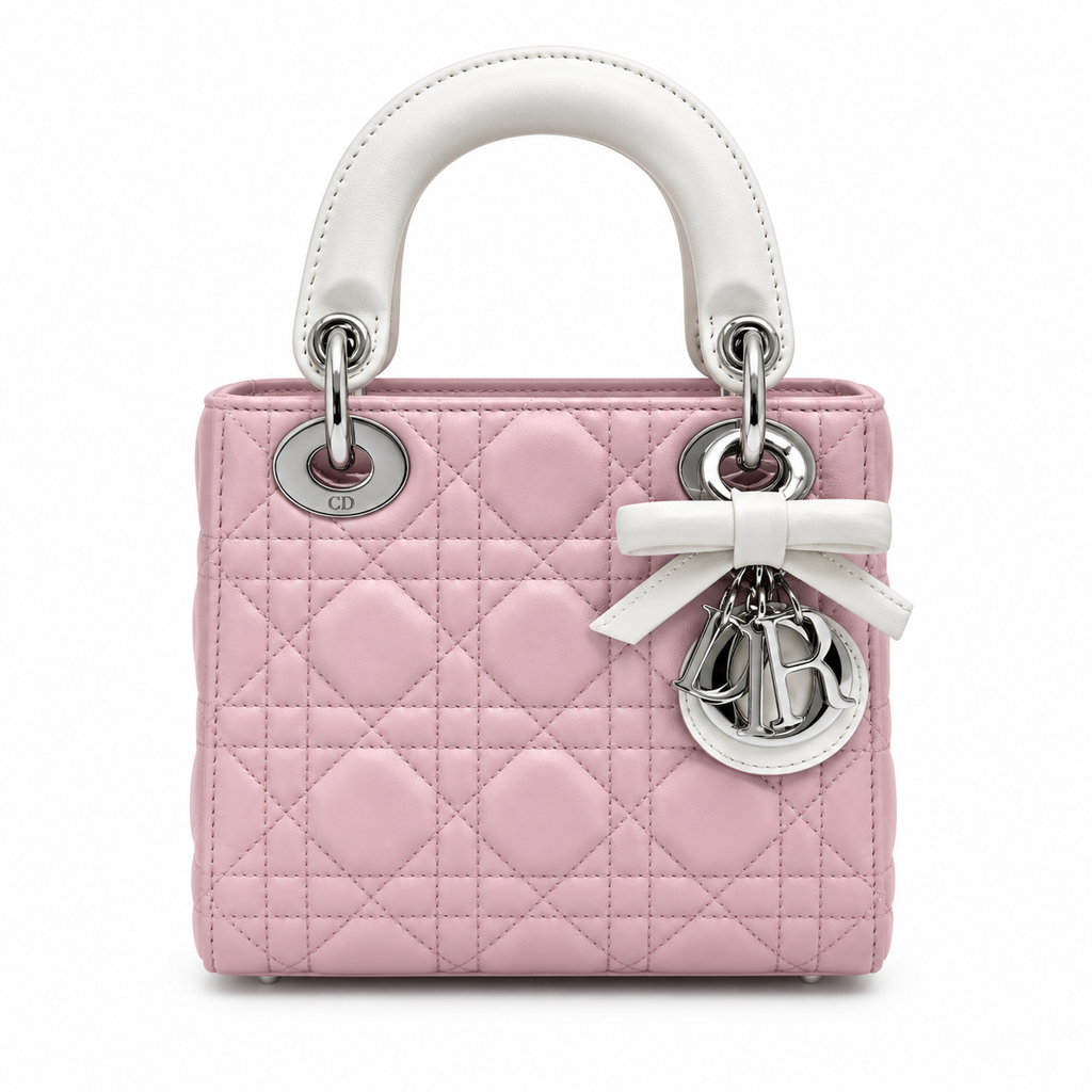 Dior Cannage Quilted Top Handle Crossbody Bag 17cm