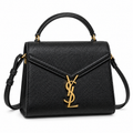 Saint Laurent Cassandra Mini – Black Epsom Leather Gold