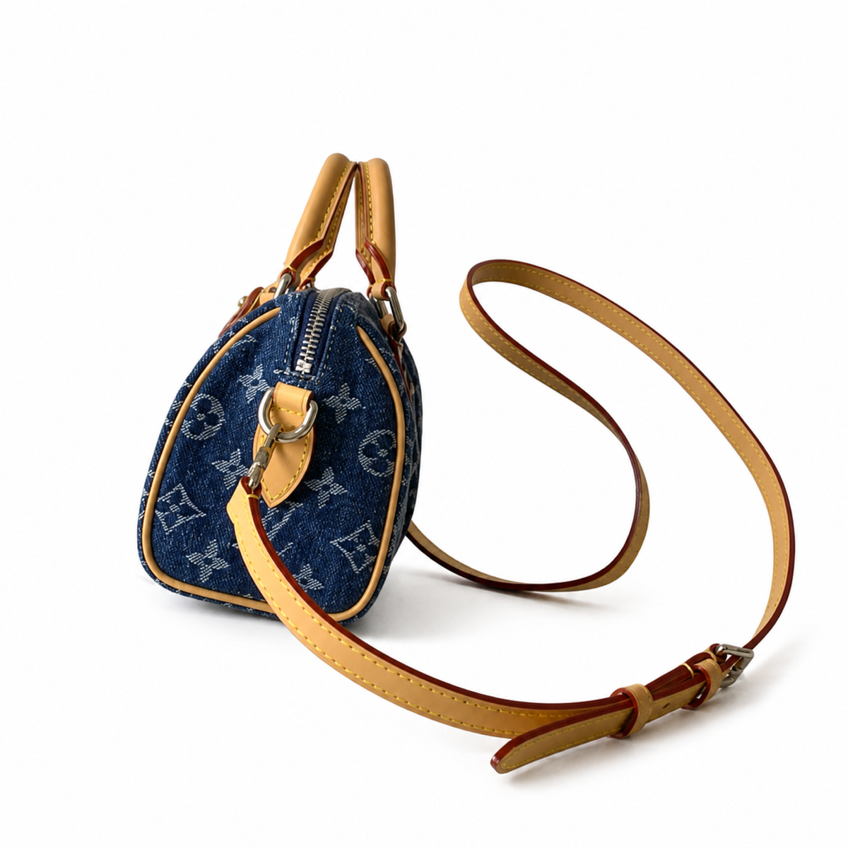 Louis Vuitton Speedy Bandouliere 20 Monogram Denim Cartoon Patch Bag