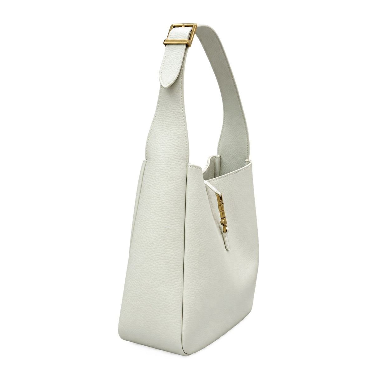 Saint Laurent Le 5 À 7 Leather Hobo Bag – White