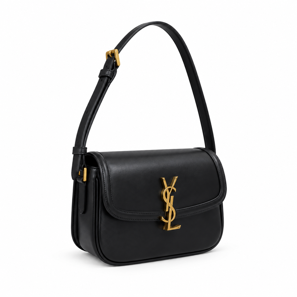 Saint Laurent YSL Solferino Shoulder Bag – Black Leather