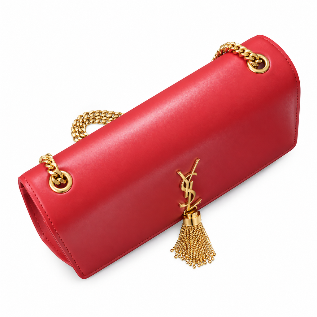 Saint Laurent YSL Kate Medium – Red Gold Tassel