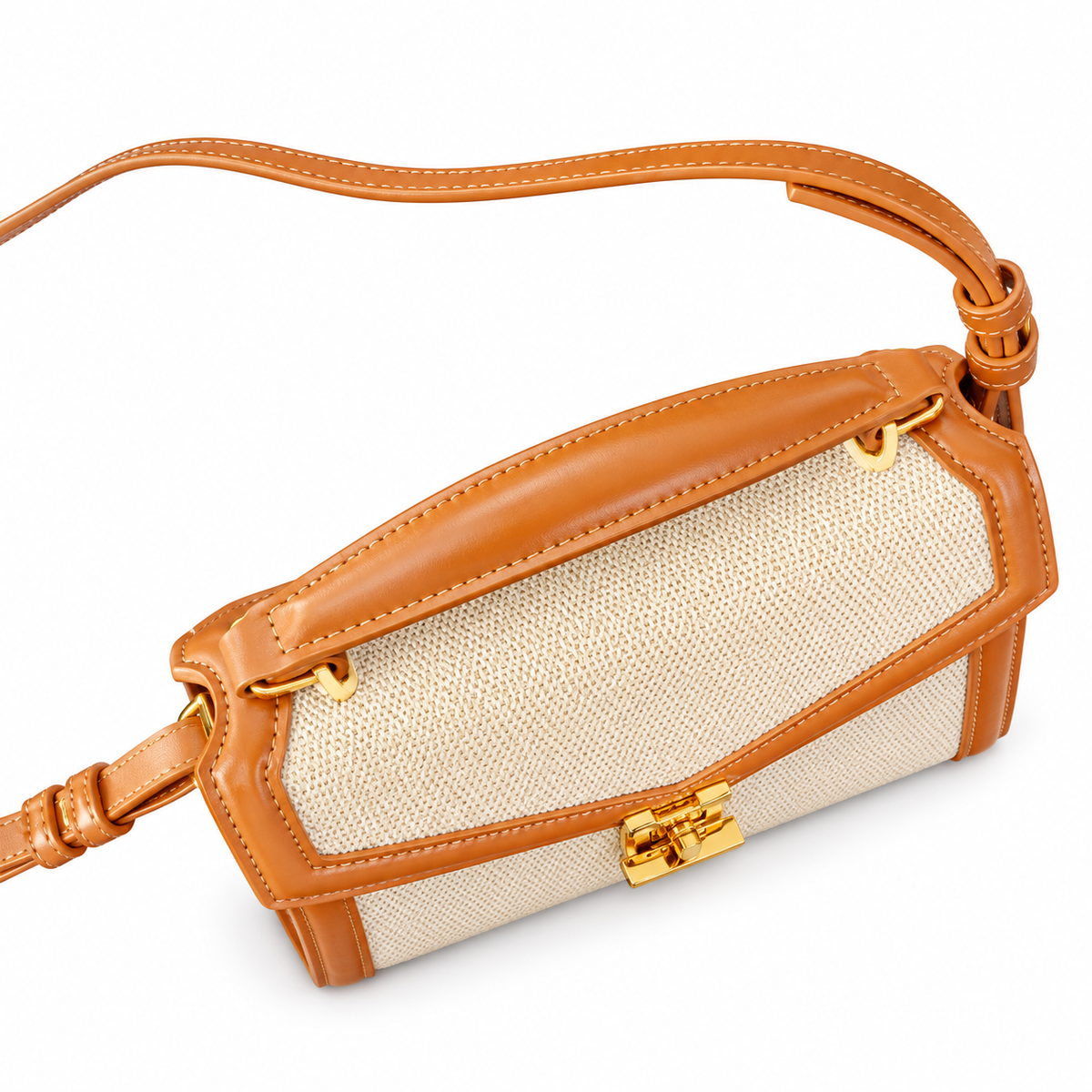 Saint Laurent YSL Cassandre Mini – Canvas Tan Gold