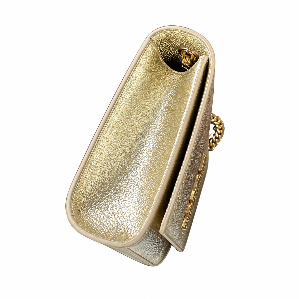 Saint Laurent YSL Kate Chain Bag – Gold Metallic
