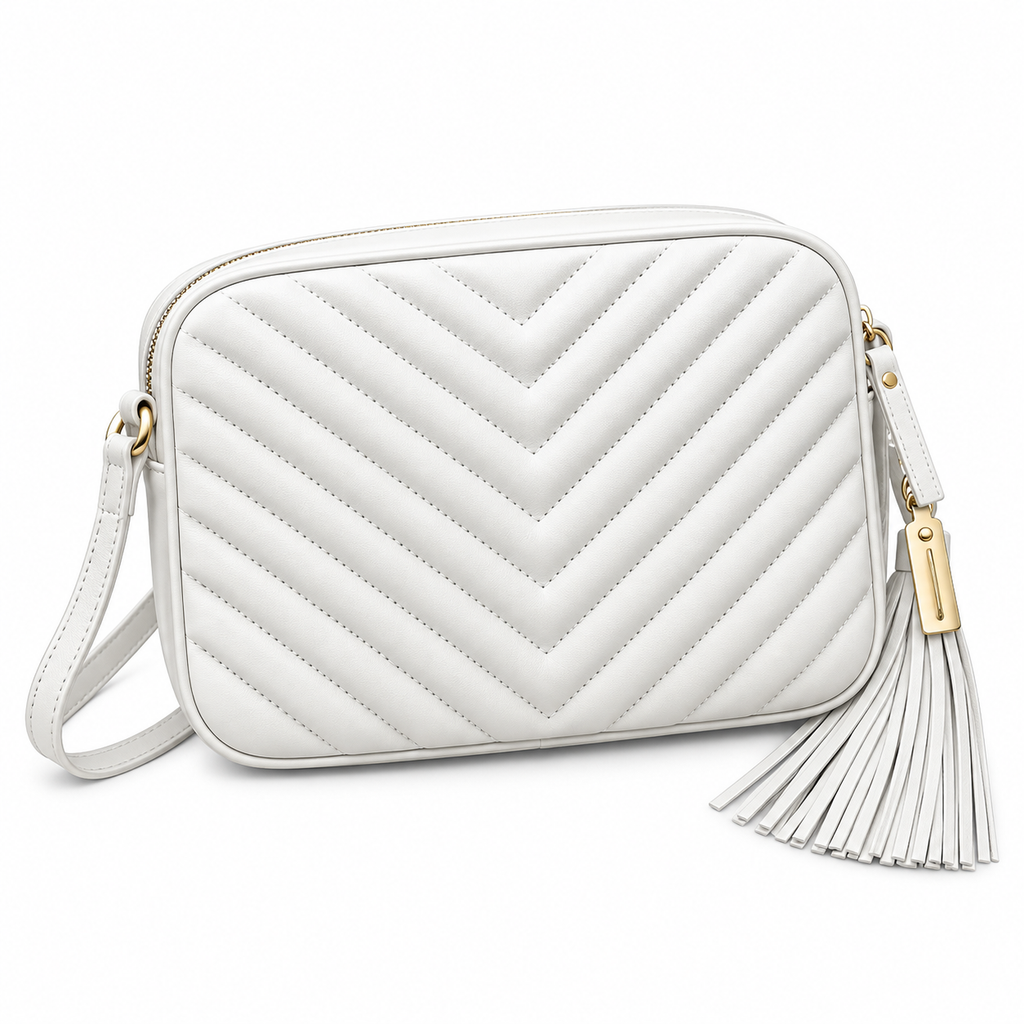 Saint Laurent YSL Lou Camera Bag – White Antique Gold