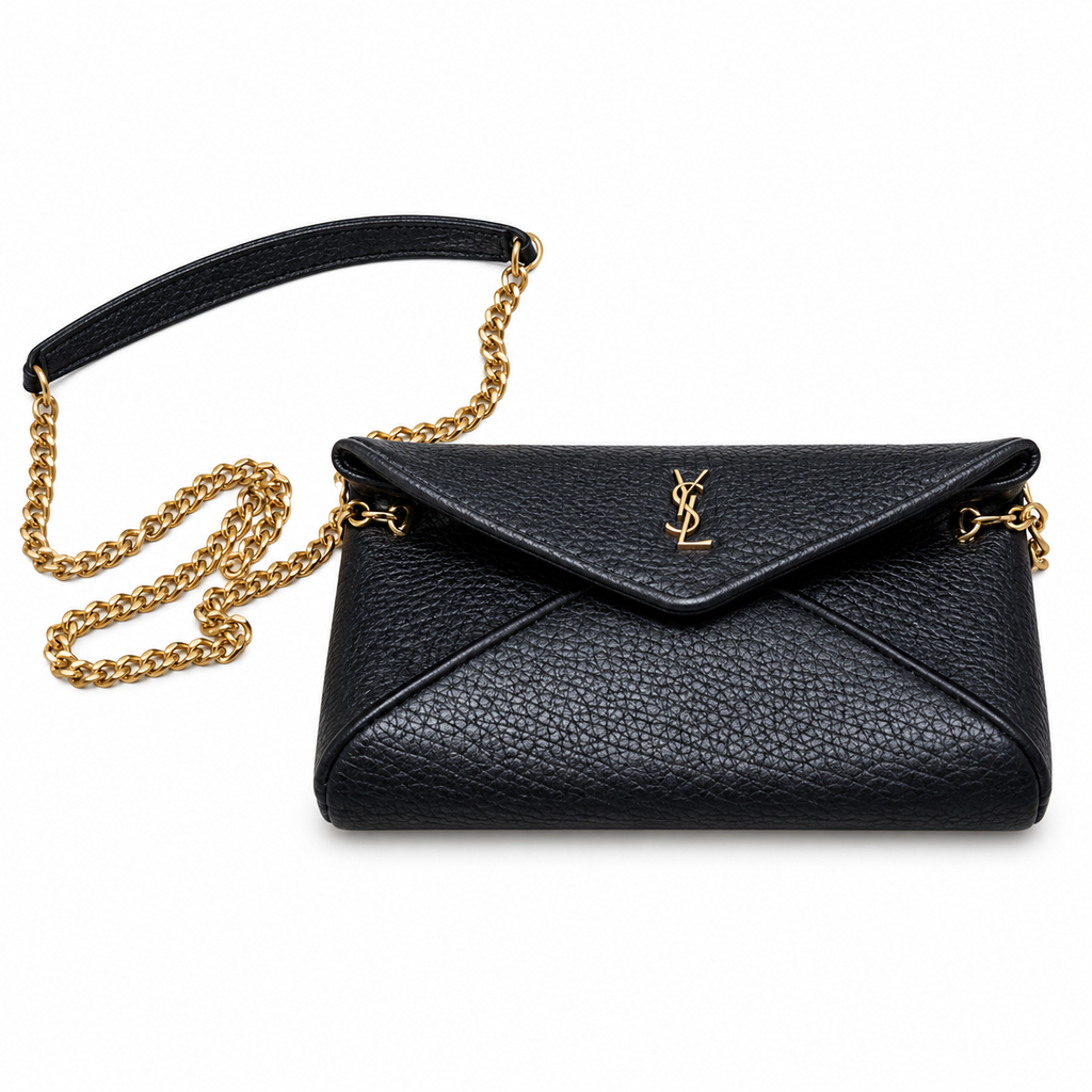 YSL Saint Laurent Envelope Mini Chain Crossbody Black