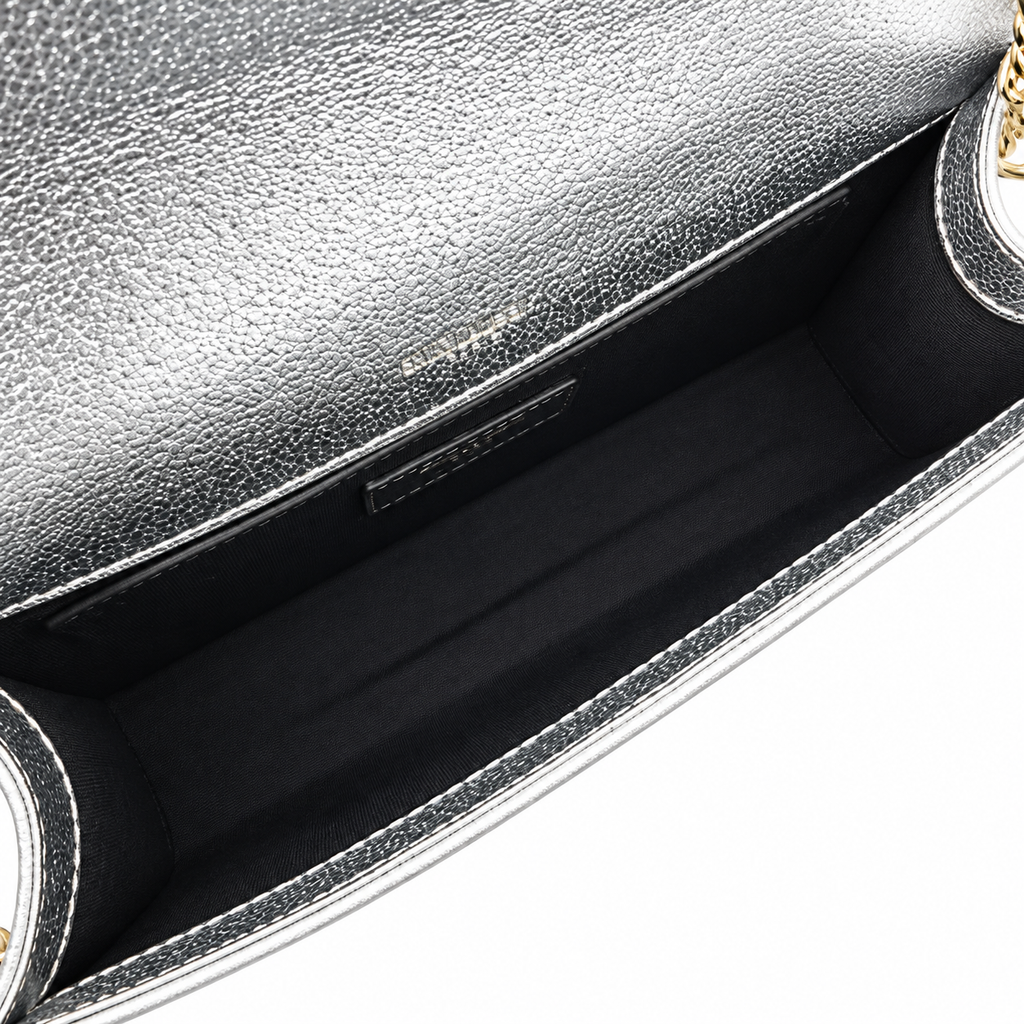 Saint Laurent YSL Kate Chain Bag – Silver Metallic