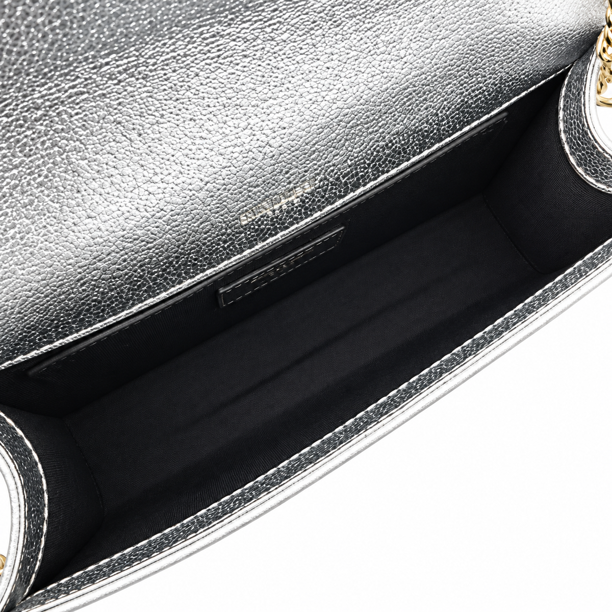 Saint Laurent YSL Kate Chain Bag – Silver Metallic