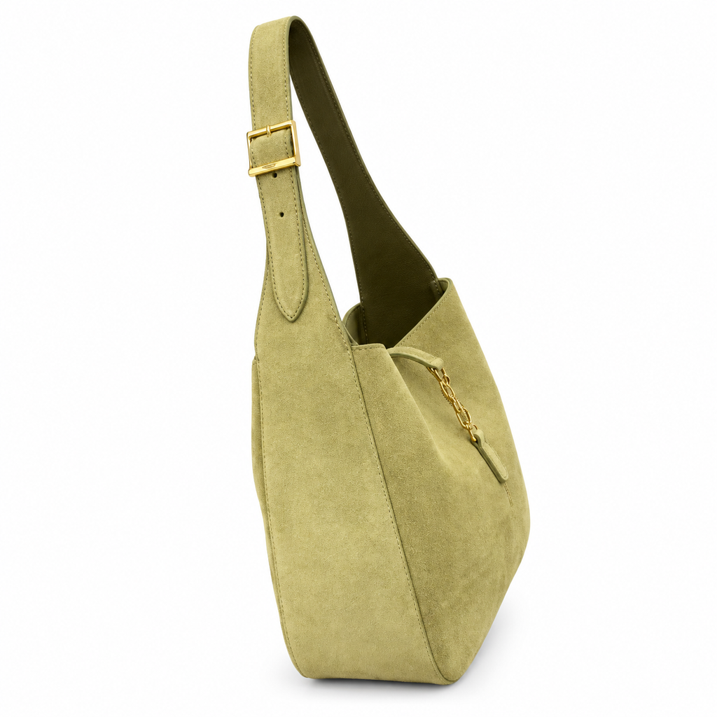 Saint Laurent YSL Le 5 à 7 Hobo – Sage Suede Gold