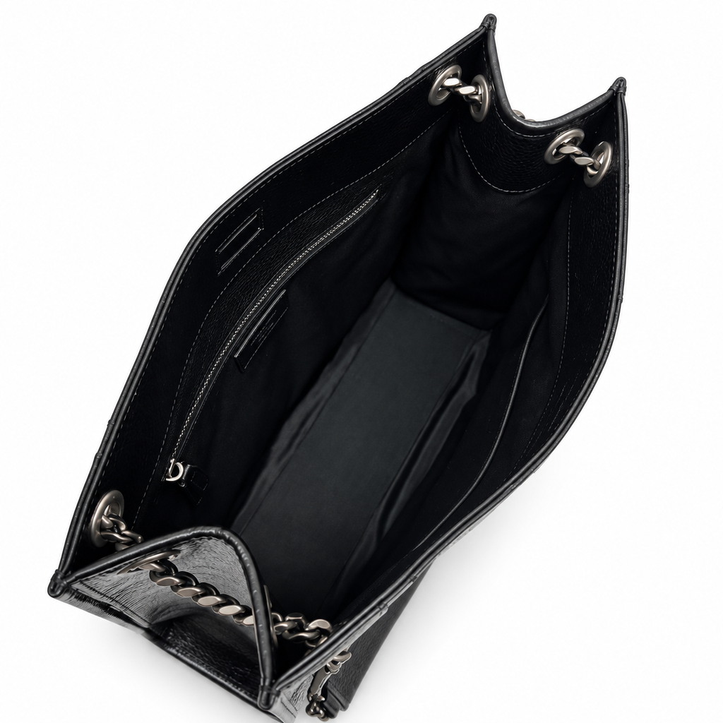YSL Saint Laurent Niki Shopping Tote Black Crinkled