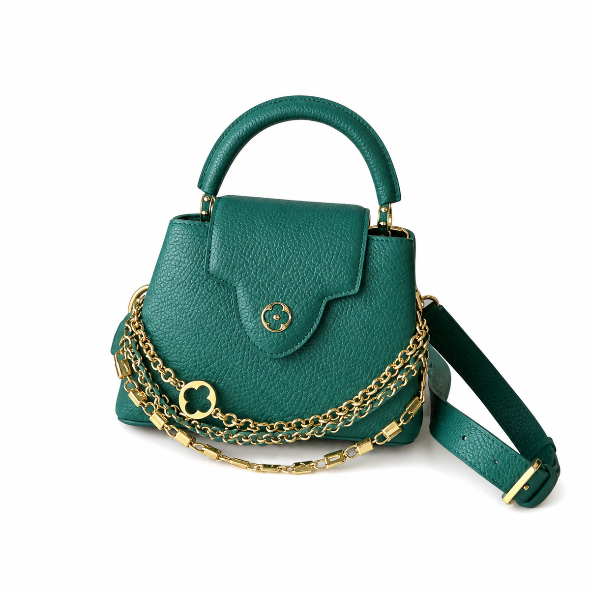 Louis Vuitton Capucines Mini – Emerald Taurillon Triple Chain