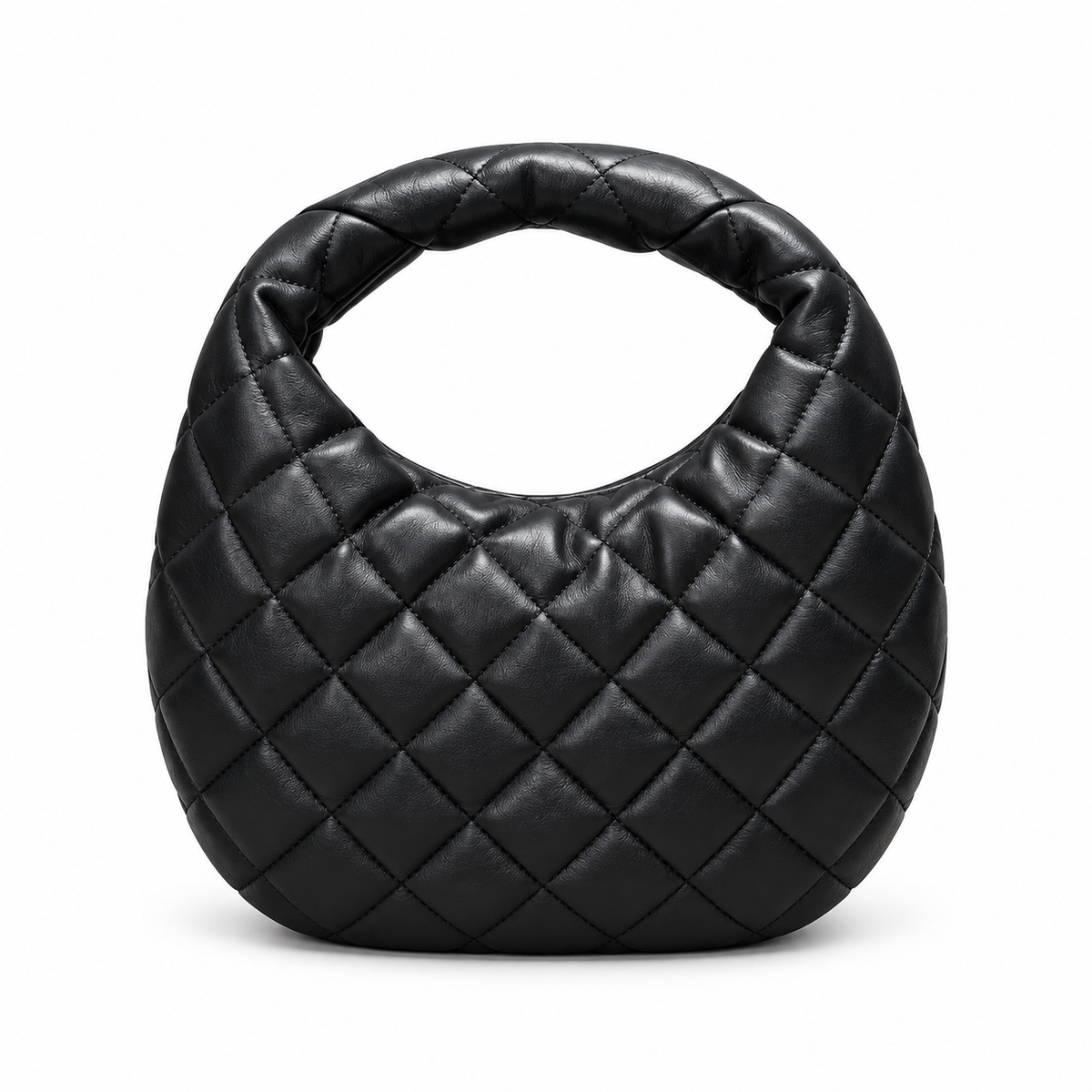YSL Saint Laurent Quilted Leather Hobo Bag Black