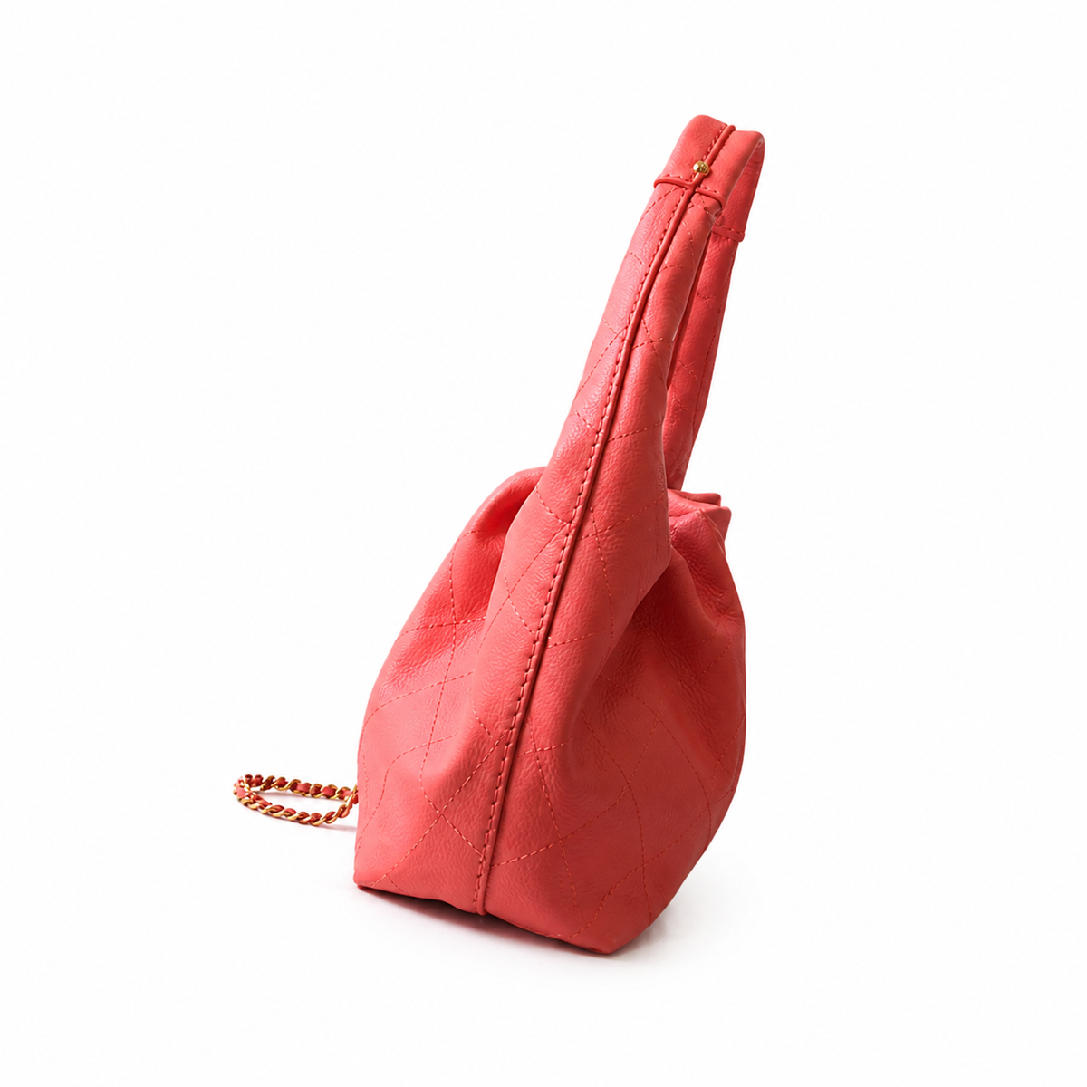 Chanel Quilted Leather Curved Shoulder Satchel Bag