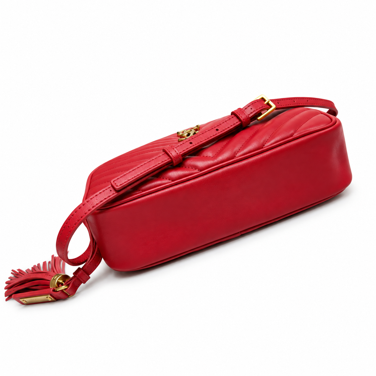 Saint Laurent YSL Lou Large Camera Bag – Red Gold