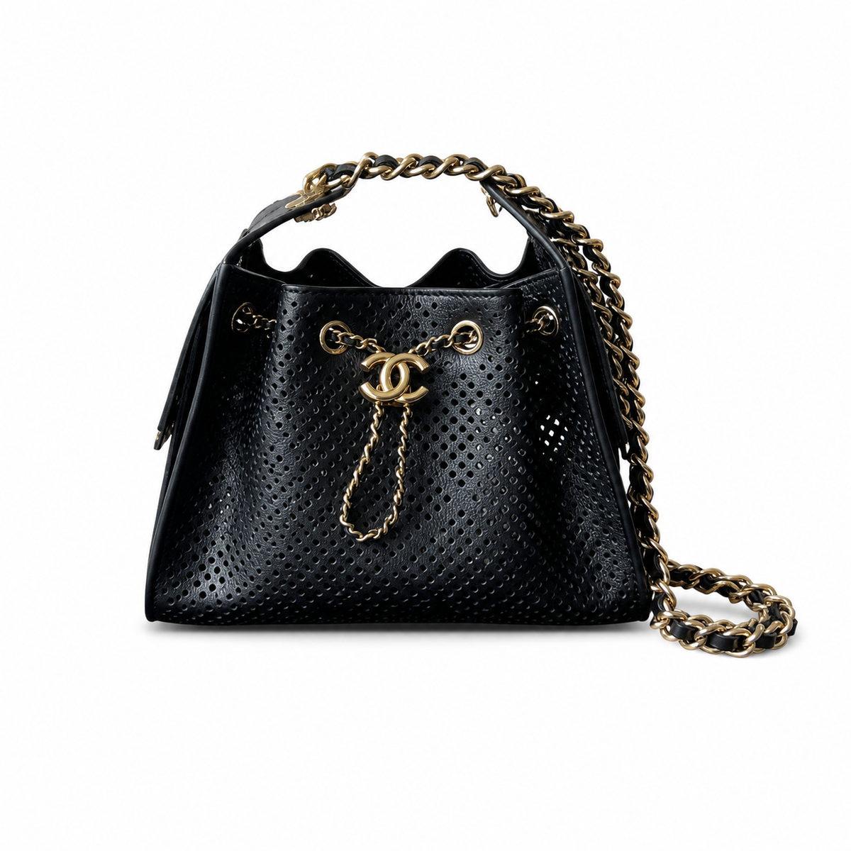 Chanel Quilted Leather Squared Chain Shoulder Bag
