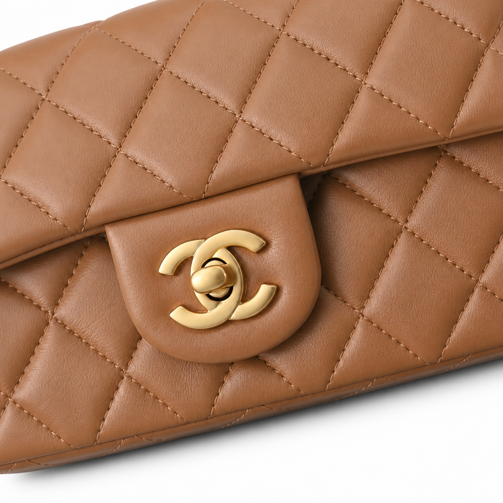 Chanel Classic Quilted Flap Bag | CC Turn-Lock Leather Chain Strap — 20x13cm