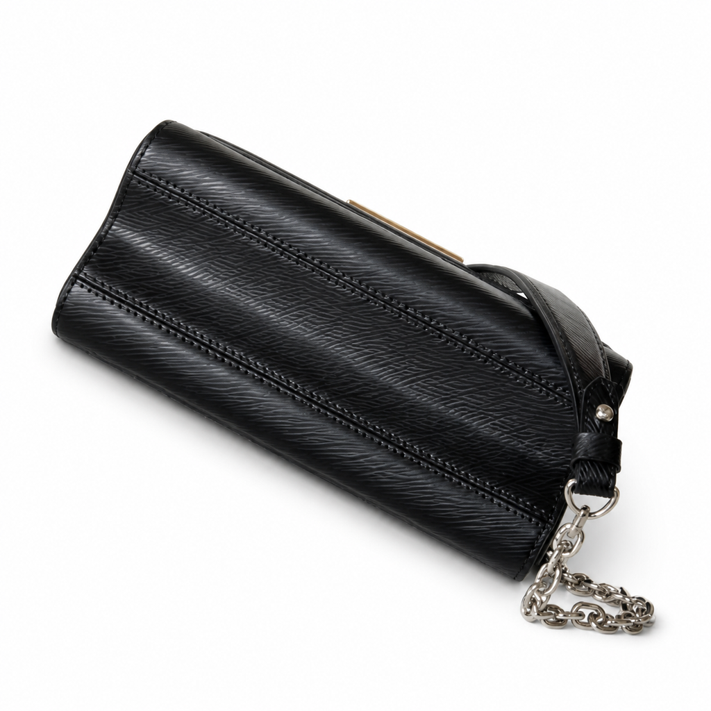 Louis Vuitton Twist MM – Black Epi Leather Silver Chain