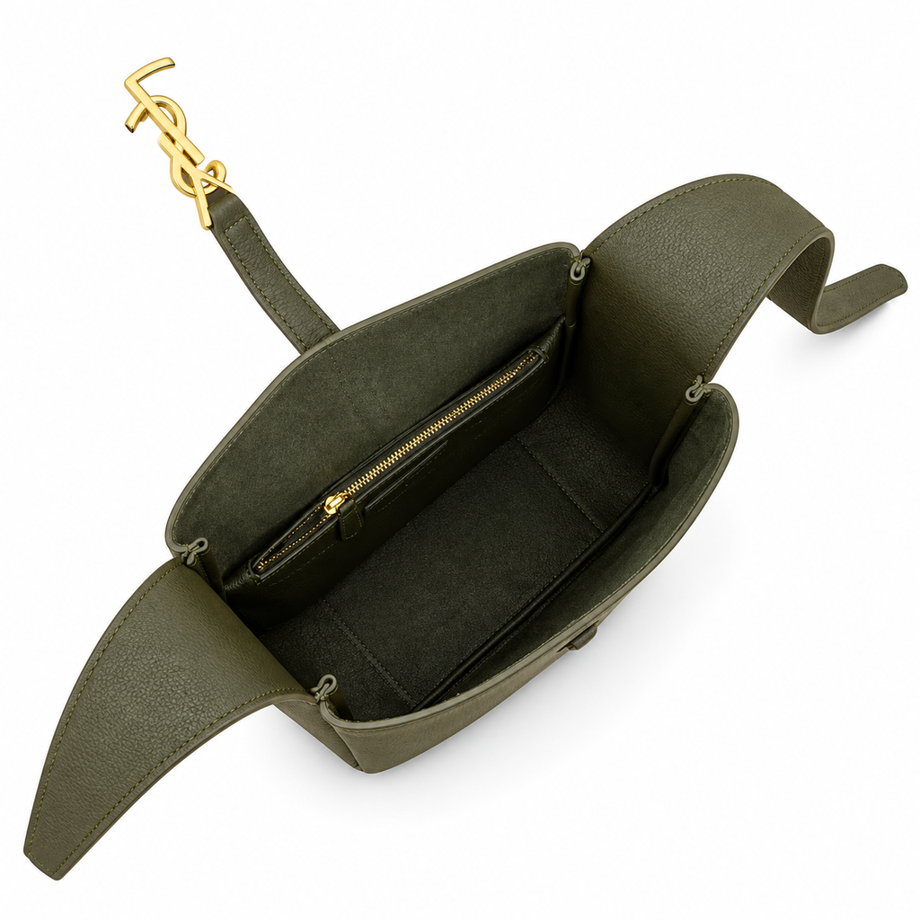 Saint Laurent YSL Le 5 à 7 Hobo – Khaki Gold