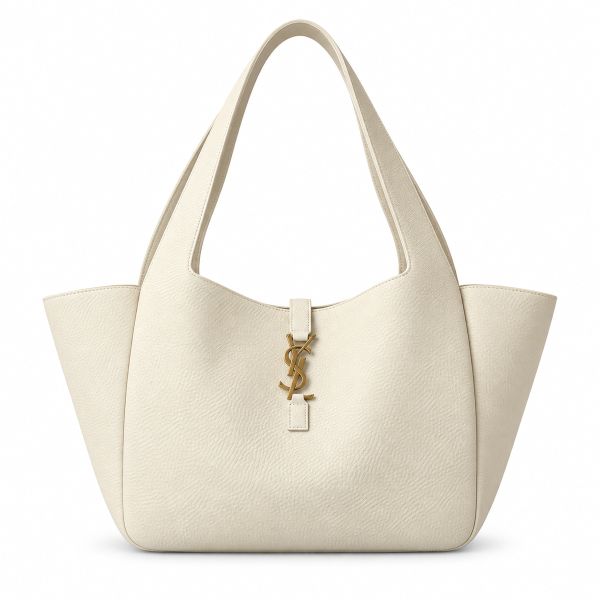 Saint Laurent YSL Bea Tote Bag – Cream Grained Leather