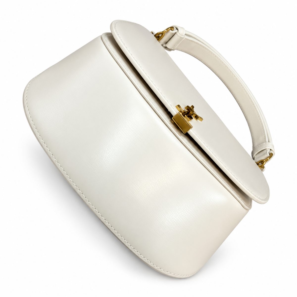 Saint Laurent YSL Voltaire Shoulder Bag – White Leather