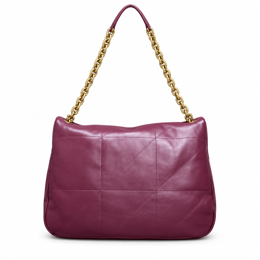 YSL Saint Laurent Jamie Large Quilted Chain Bag Burgundy