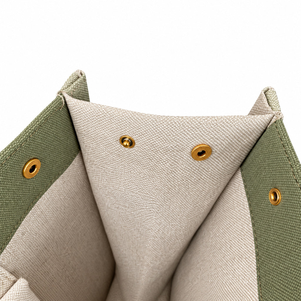 Saint Laurent Rive Gauche Tote – Khaki Cream