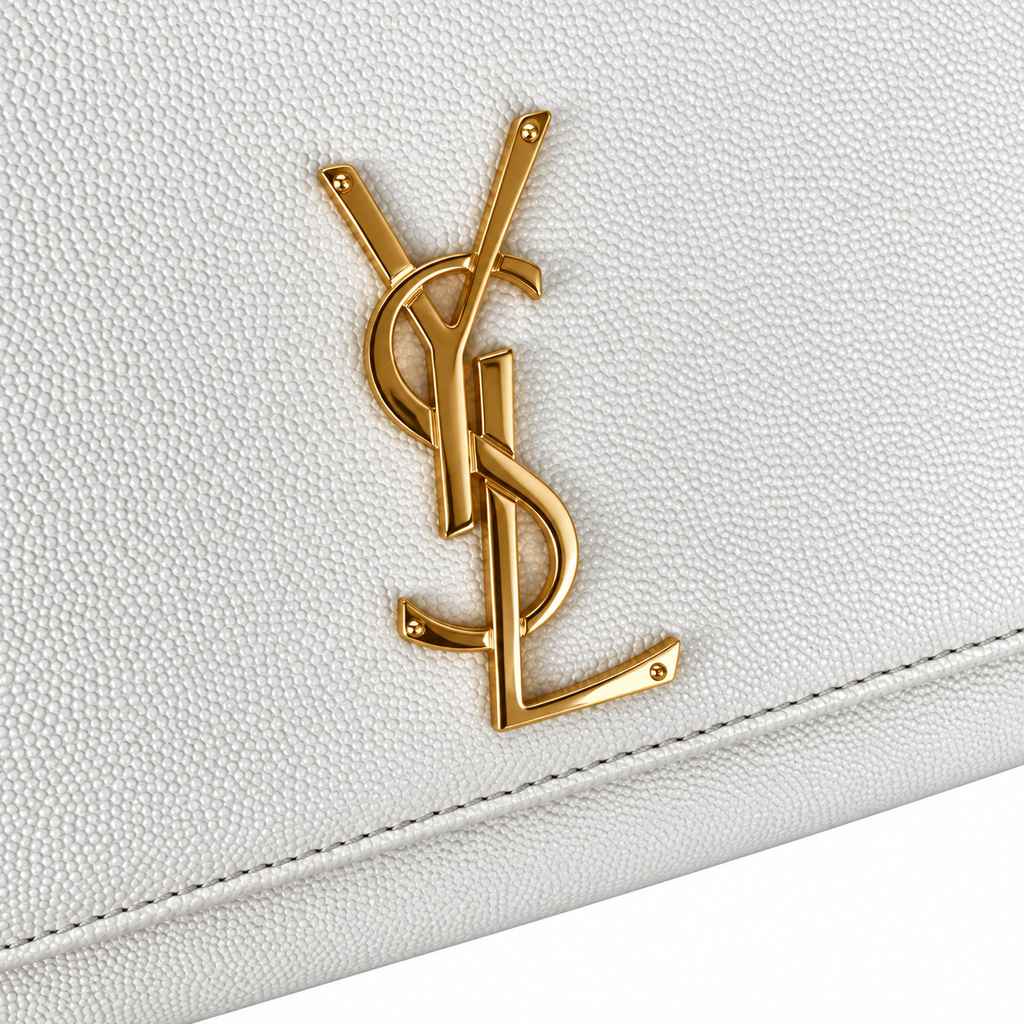 Saint Laurent YSL Kate Chain Bag – White Gold