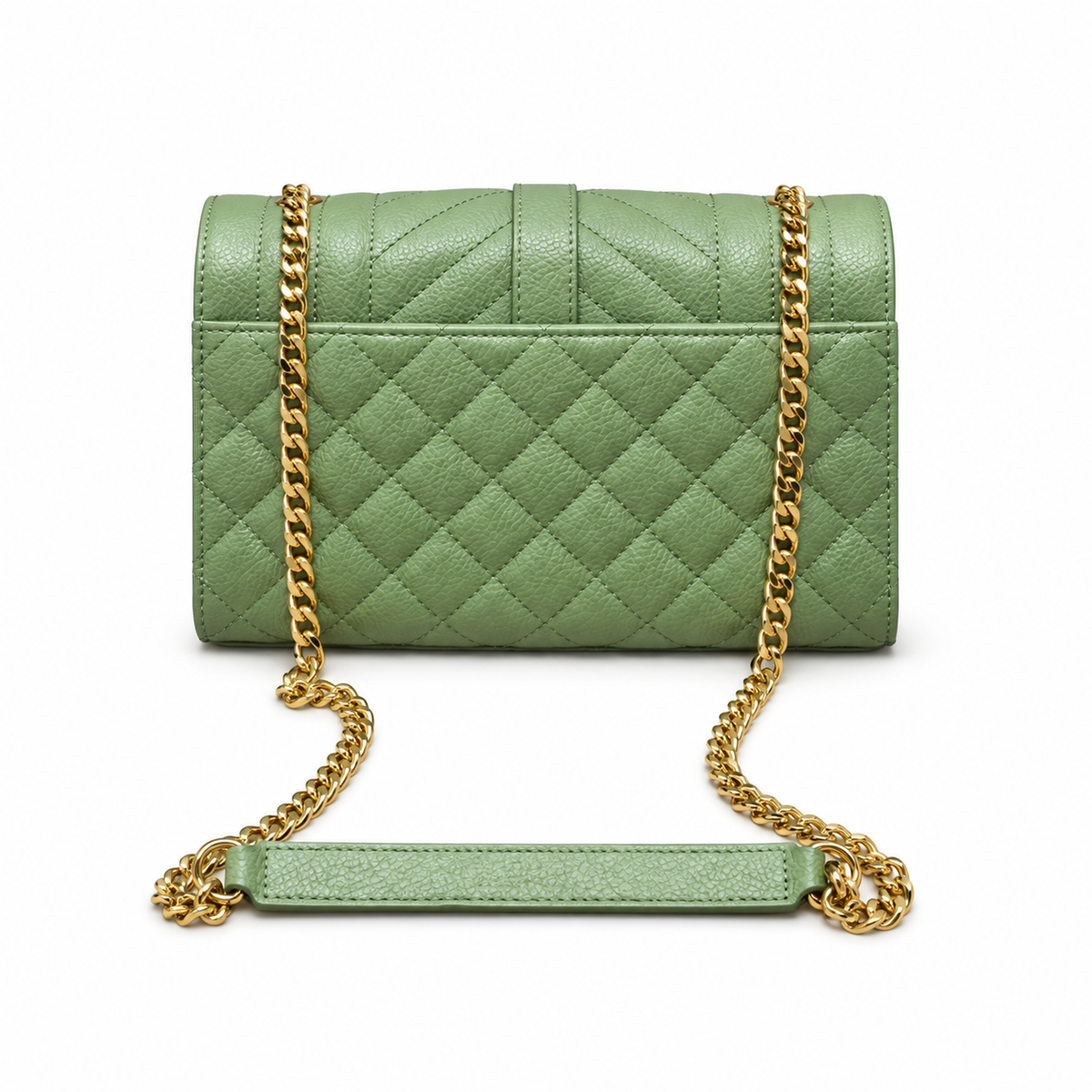 Saint Laurent YSL Envelope Bag – Sage Green Gold
