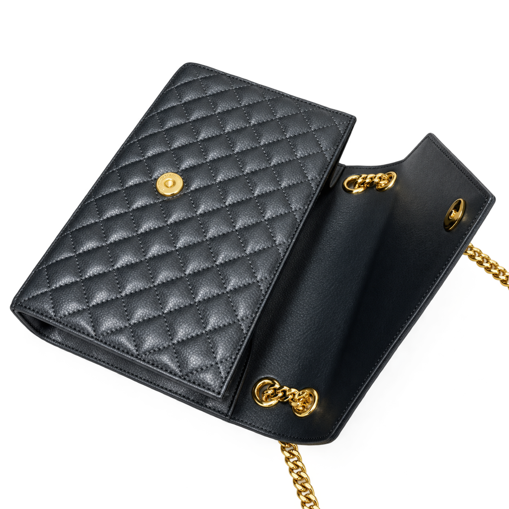 Saint Laurent YSL College Medium – Storm Grey Gold