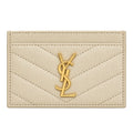 YSL Cassandre Card Holder – Cream Chevron