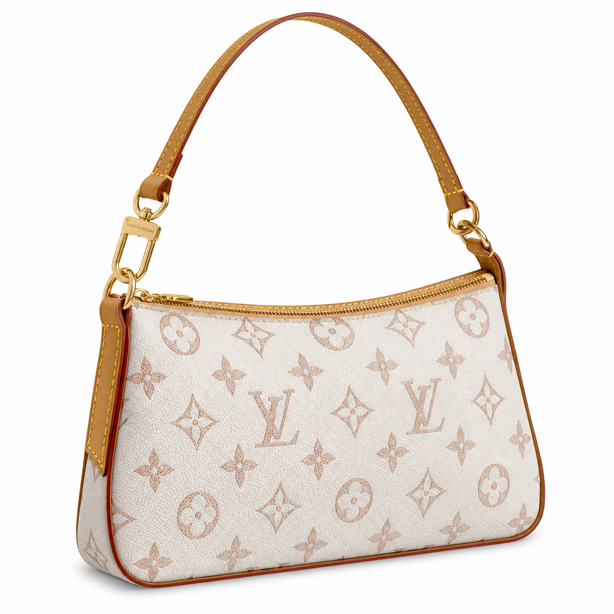Louis Vuitton Slide White Monogram Canvas Zip Shoulder Bag