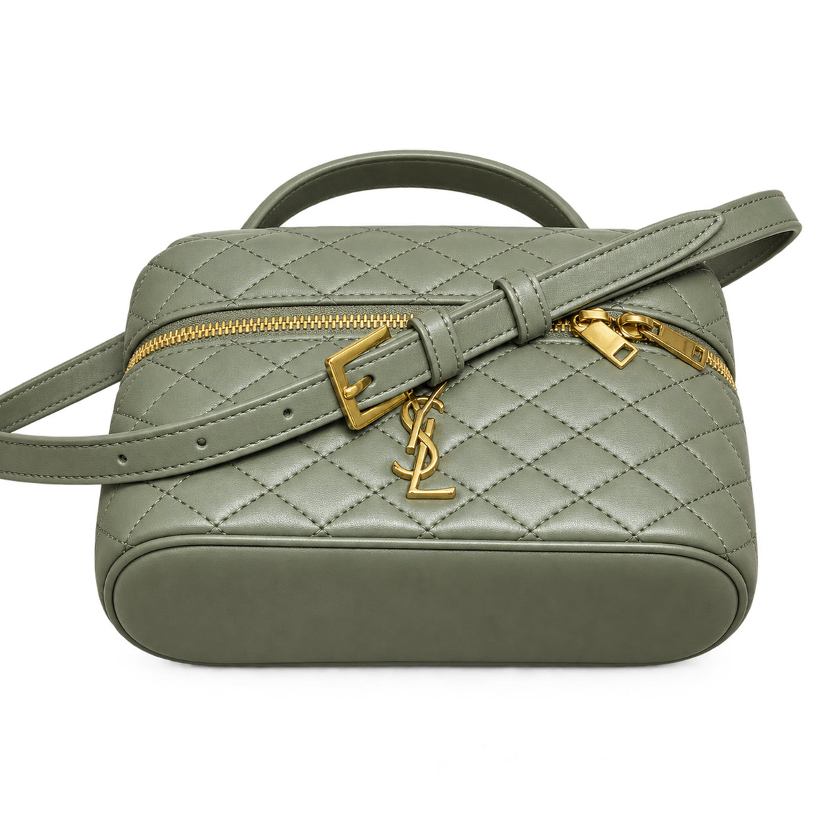 YSL Gaby Vanity Bag – Olive Quilted Leather