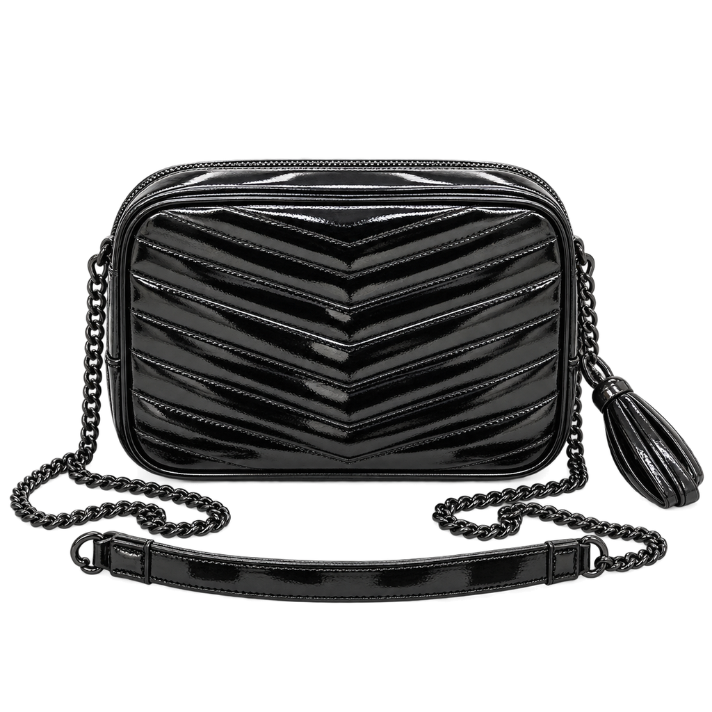 Saint Laurent YSL Lou Camera Bag – All Black Patent