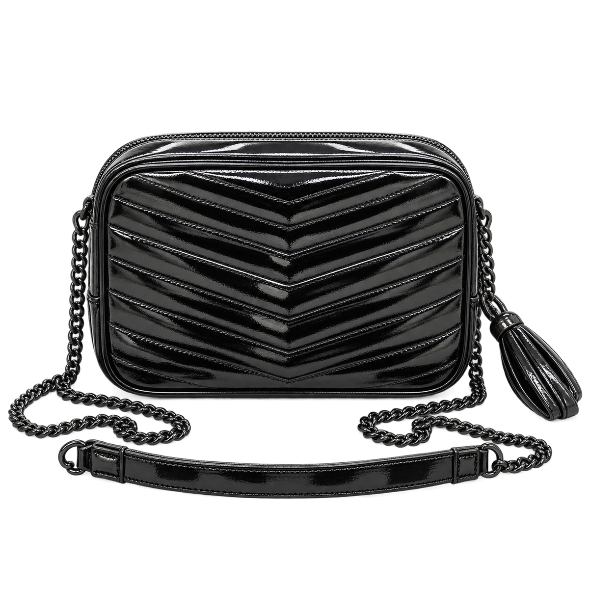 Saint Laurent YSL Lou Camera Bag – All Black Patent