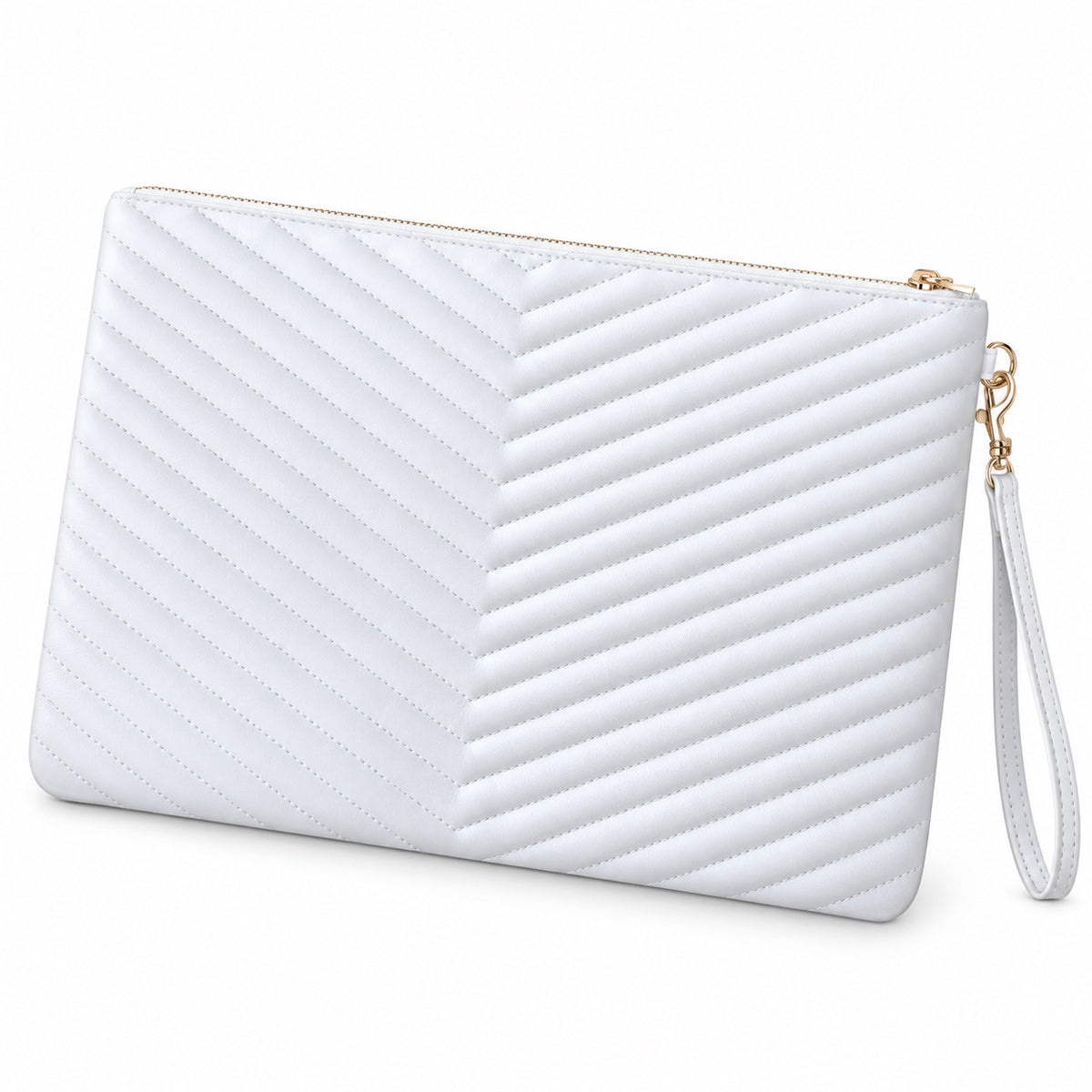 Saint Laurent YSL Monogram Clutch – White Gold
