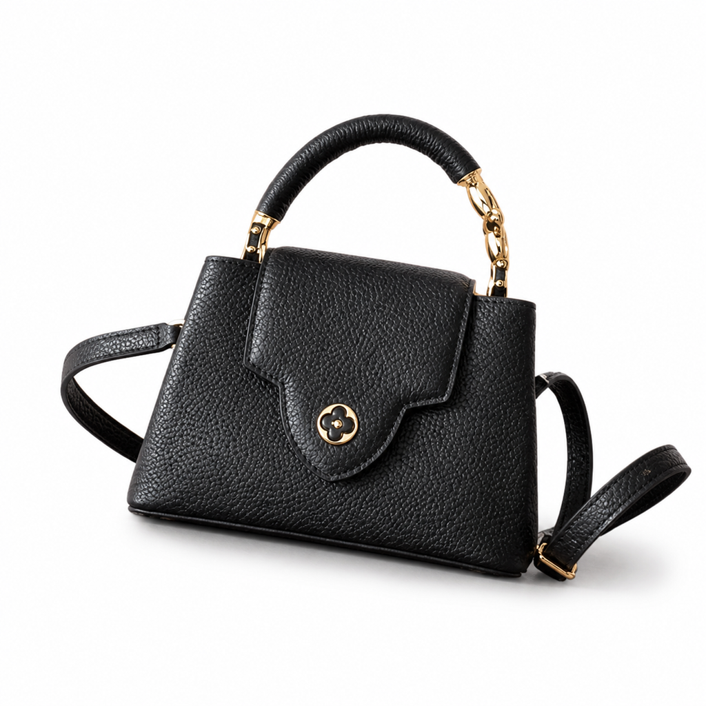 Louis Vuitton Capucines Mini Black Taurillon Leather Handbag with Gold Chain