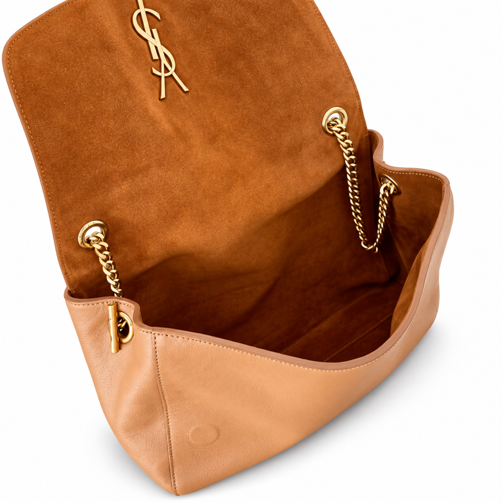 Saint Laurent YSL Kate Large Chain Bag – Cognac Suede