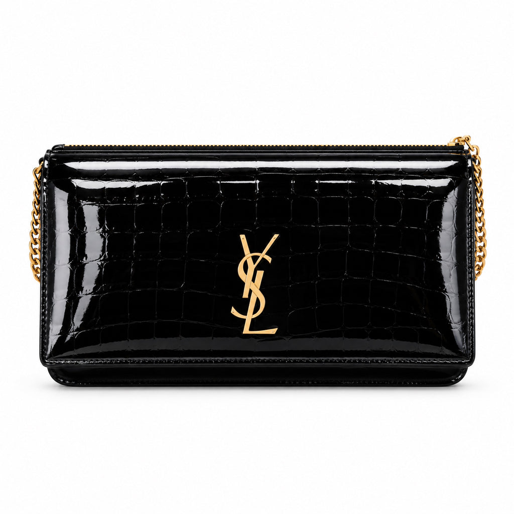 Saint Laurent Manhattan Chain Wallet Bag in Black
