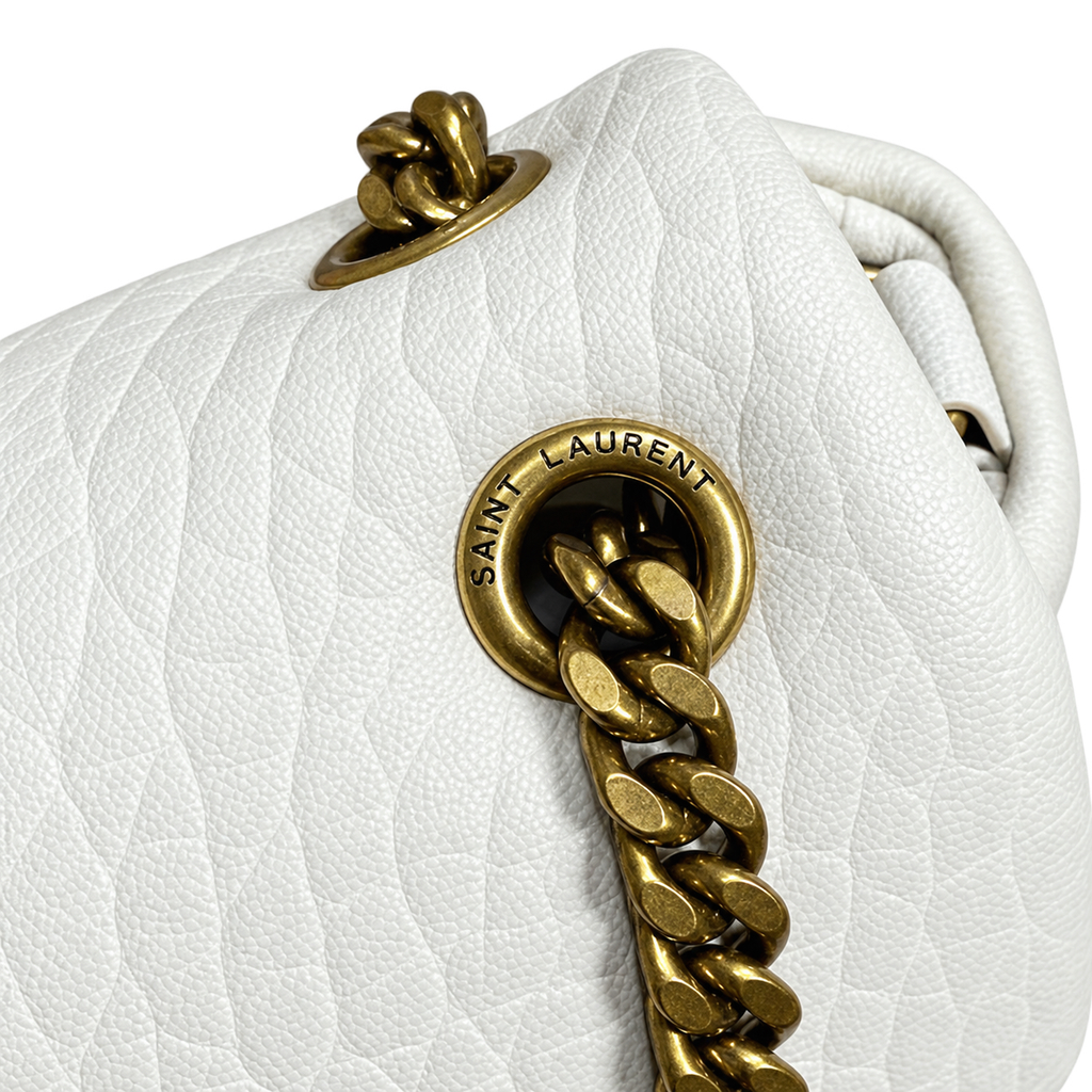 YSL Saint Laurent Gaby Envelope Bag – White