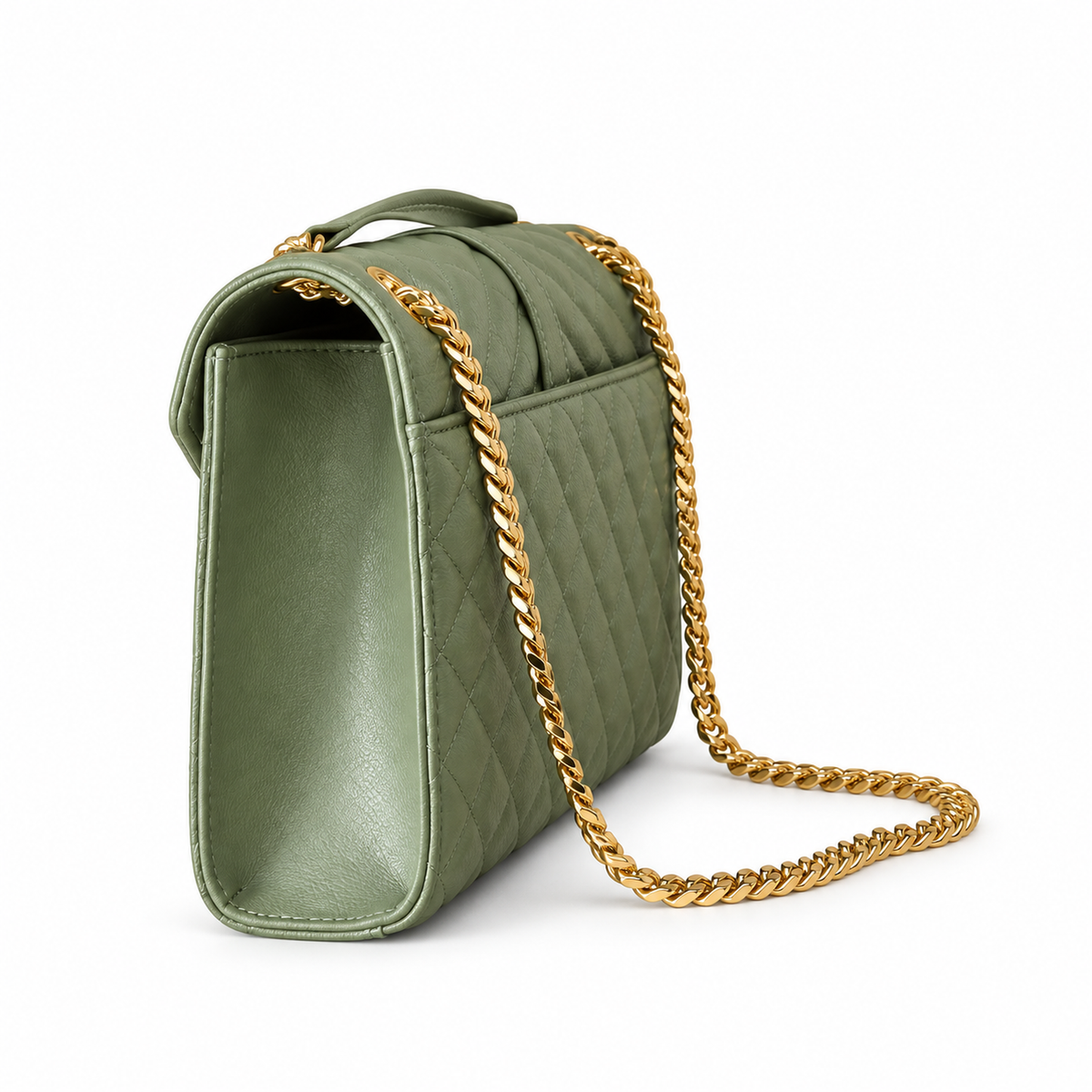 Saint Laurent YSL College Medium – Sage Green Gold