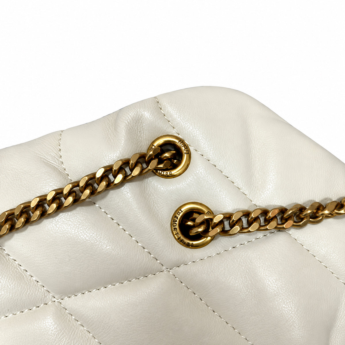 Saint Laurent YSL Loulou Puffer Bag – Cream Gold